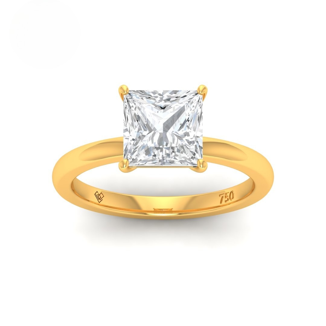 Noémie Solitaire Princess Cut With Diamond Engagement Ring