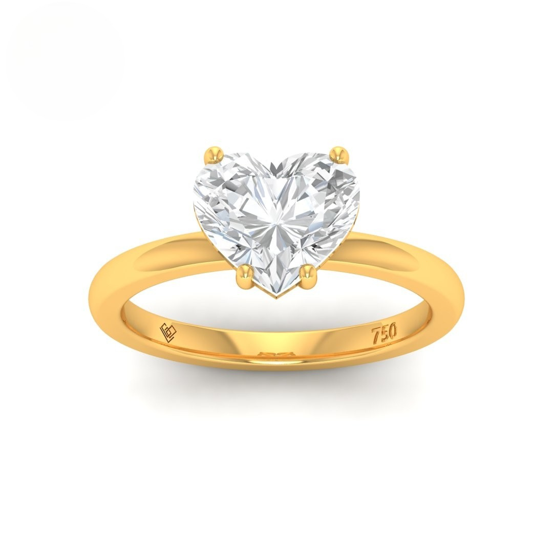 Noémie Solitaire Heart Cut With Diamond Engagement Ring
