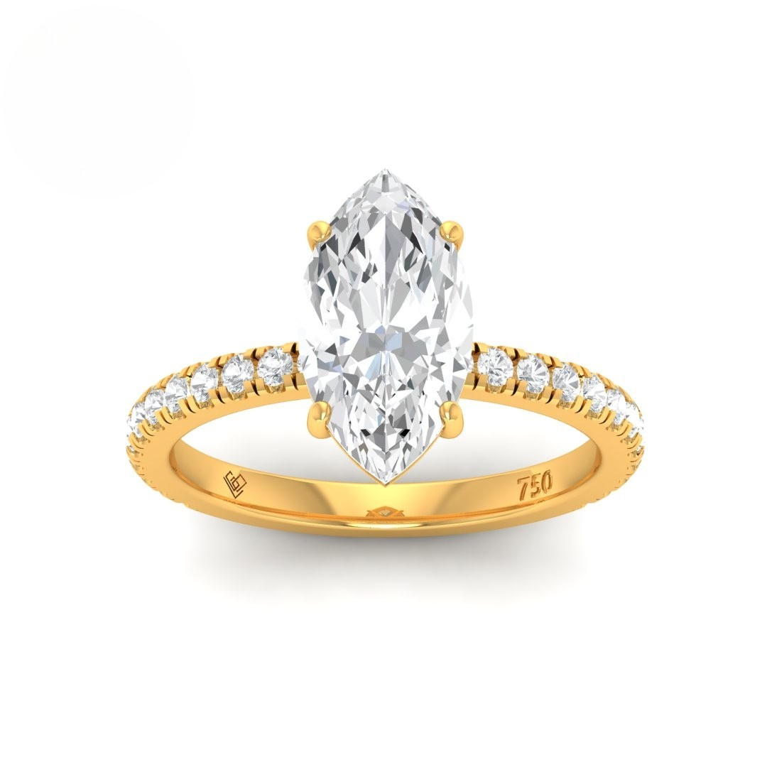 Abigail Marquise With Diamond Band Engagement Ring