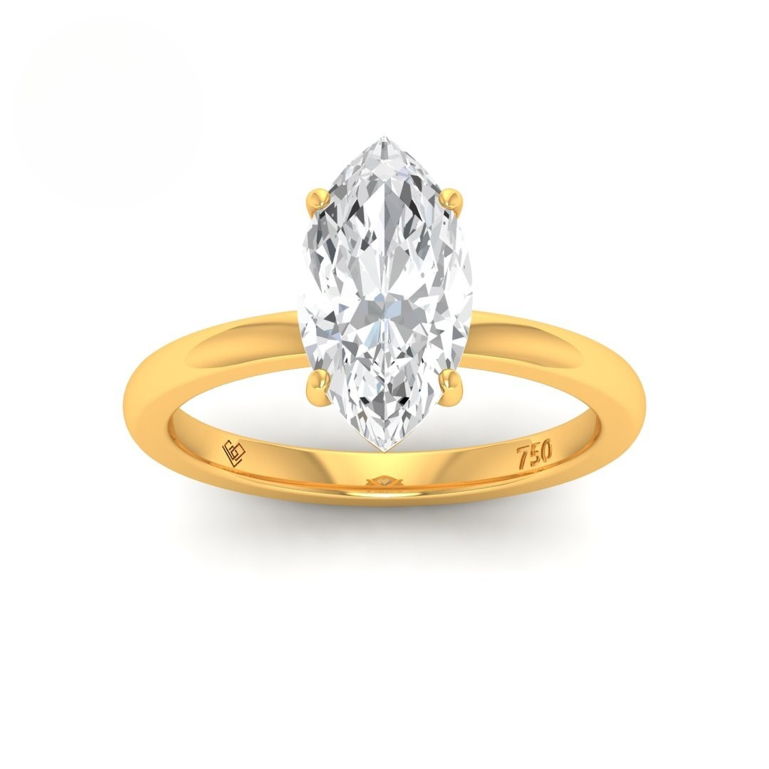 Léa Marquise Cut Diamond With Hidden Halo Engagement Ring