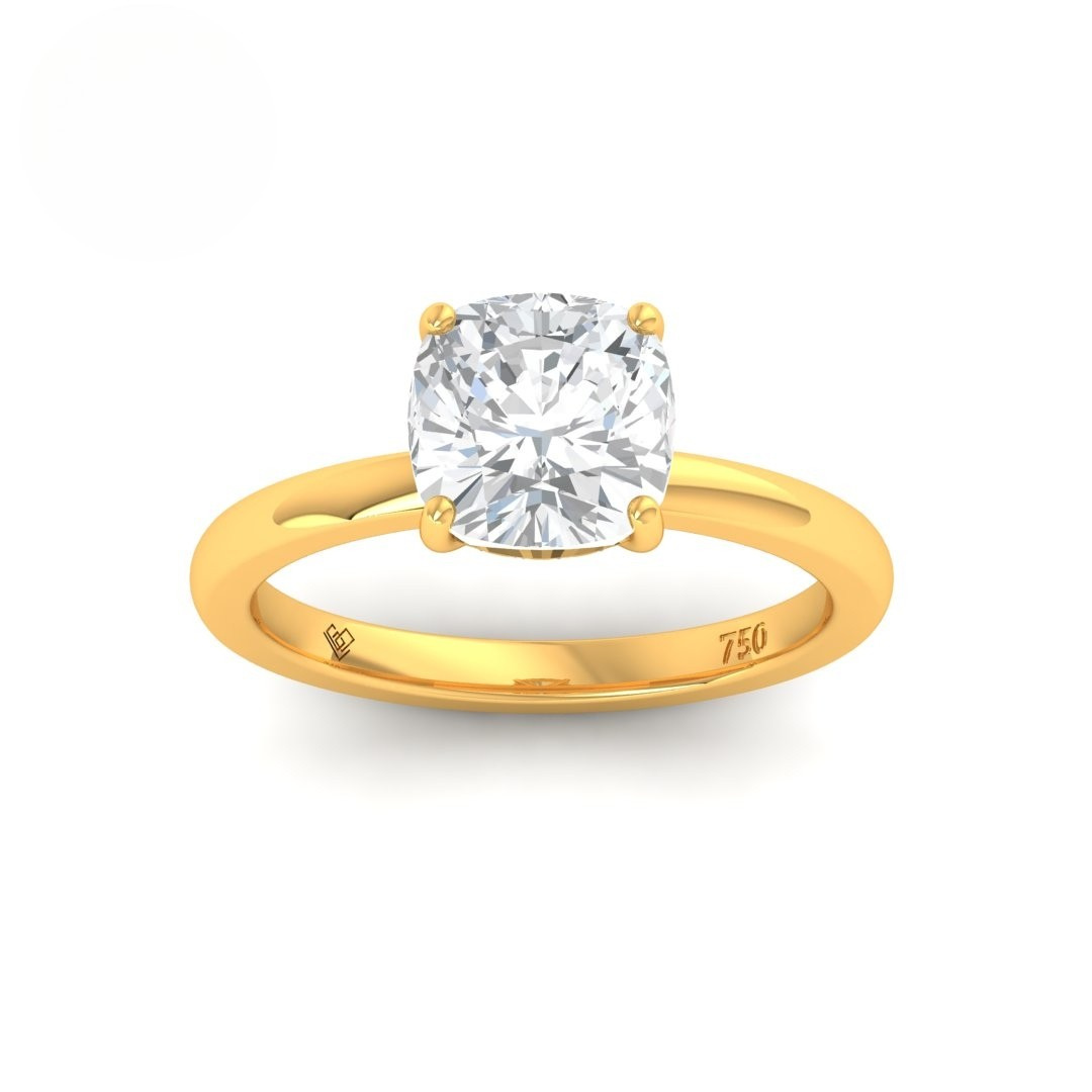 Léa Cushion Cut Diamond With Hidden Halo Engagement Ring