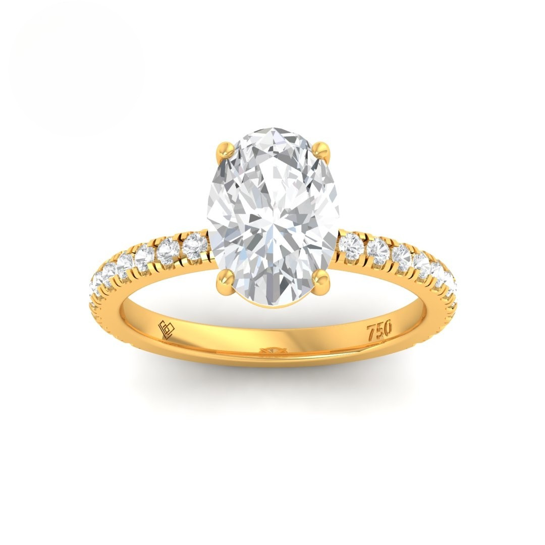 Abigail Oval With Diamond Band Engagement Ring