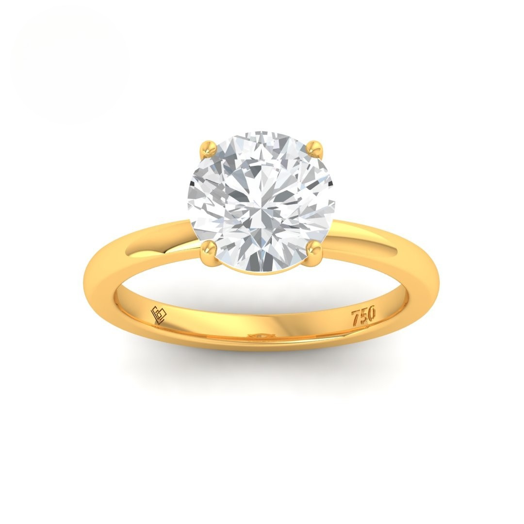 Noémie Solitaire Round Cut With Diamond Engagement Ring
