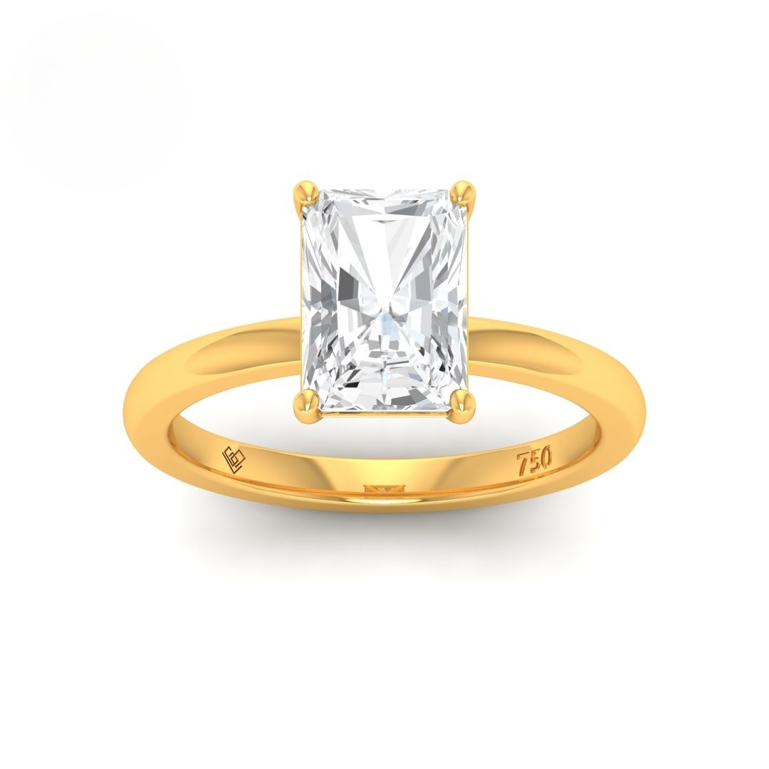 Noémie Solitaire Radiant Cut With Diamond Engagement Ring
