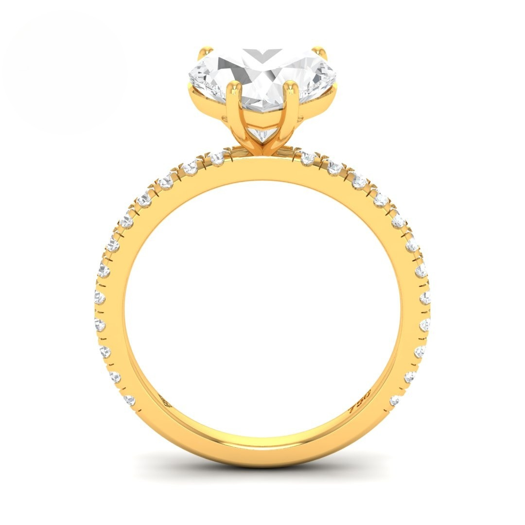 Abigail Heart With Diamond Band Engagement Ring