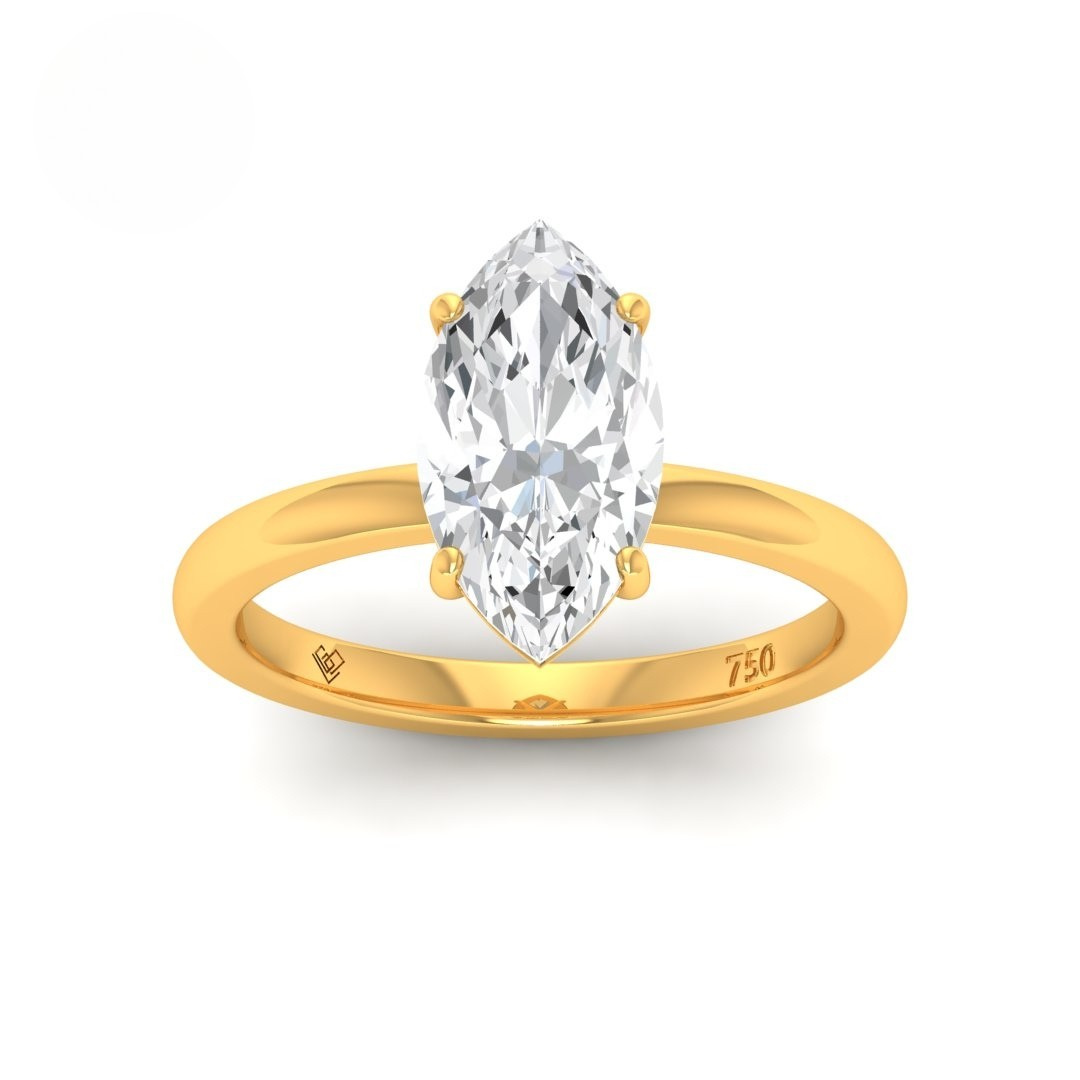 Noémie Solitaire Marquise Cut With Diamond Ring