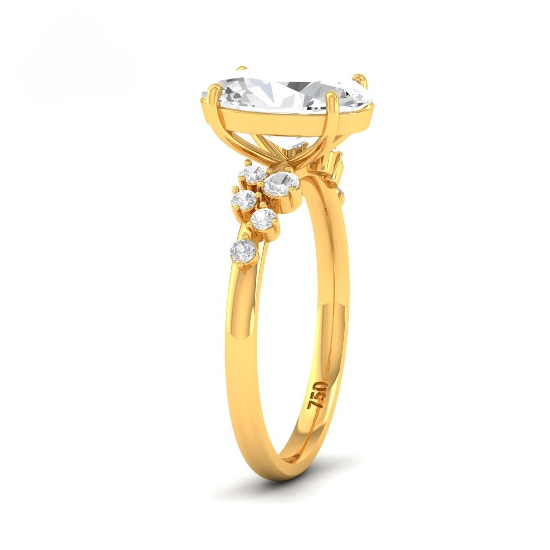 Layla Oval Cut Diamond Engagement Ring With Diamond Accent Band