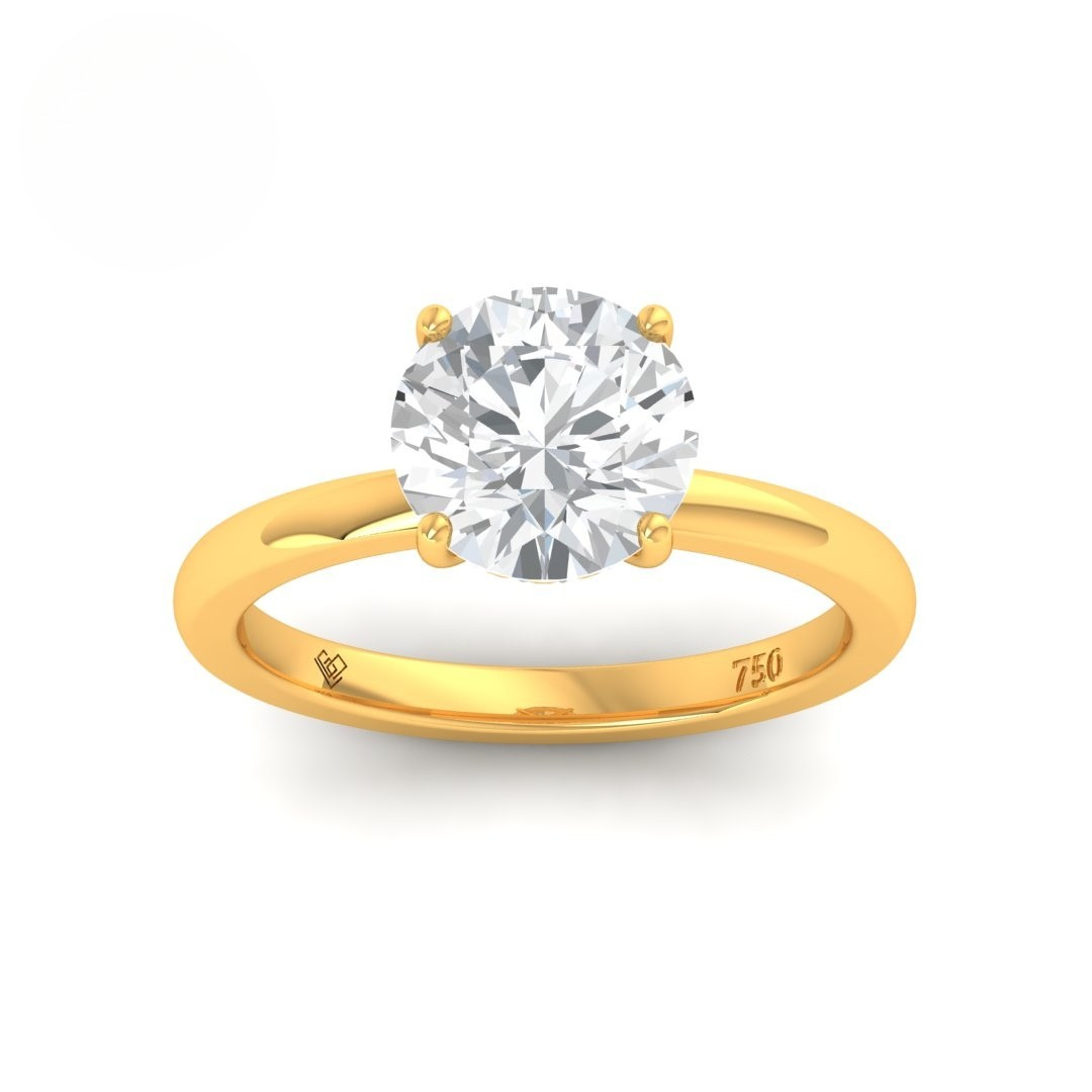 Léa Round Cut Diamond With Hidden Halo Engagement Ring