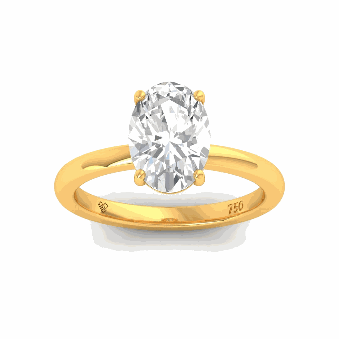 Léa Oval Cut Diamond With Hidden Halo Engagement Ring