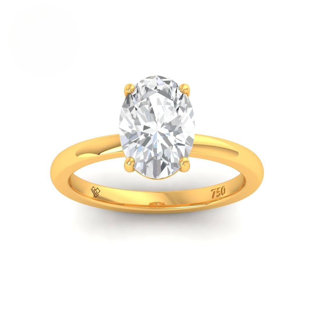 Léa Oval Cut Diamond With Hidden Halo Engagement Ring