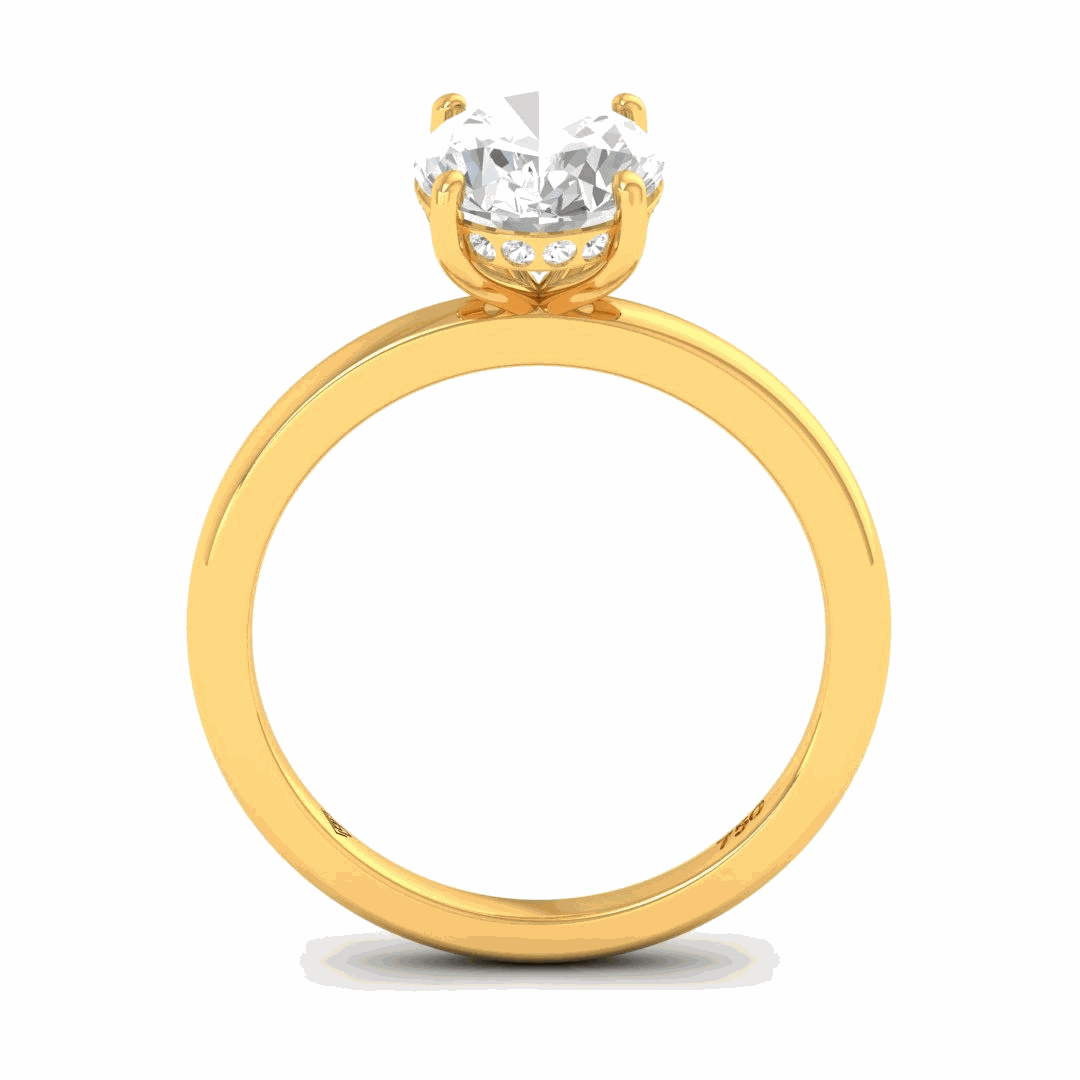 Léa Oval Cut Diamond With Hidden Halo Engagement Ring