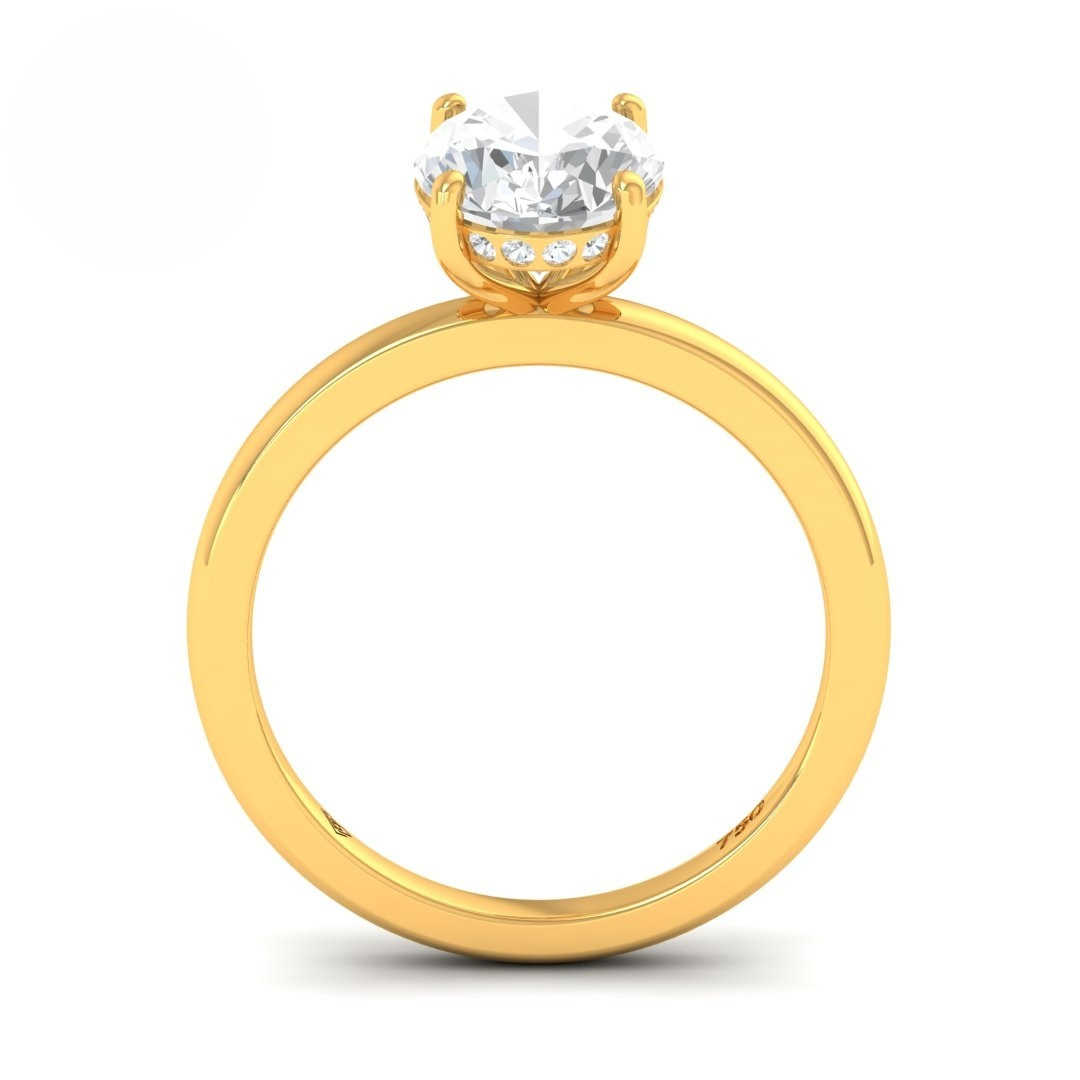 Léa Oval Cut Diamond With Hidden Halo Engagement Ring