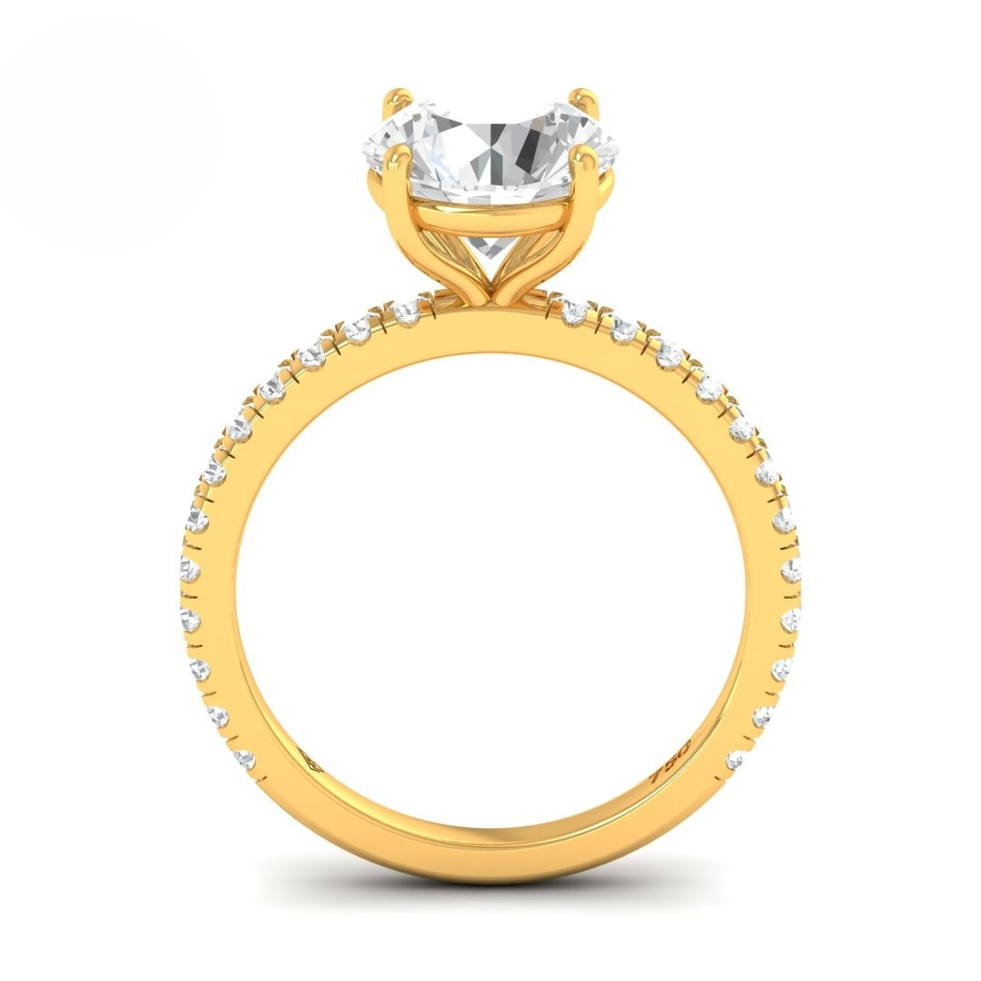 Abigail Round With Diamond Band Engagement Ring