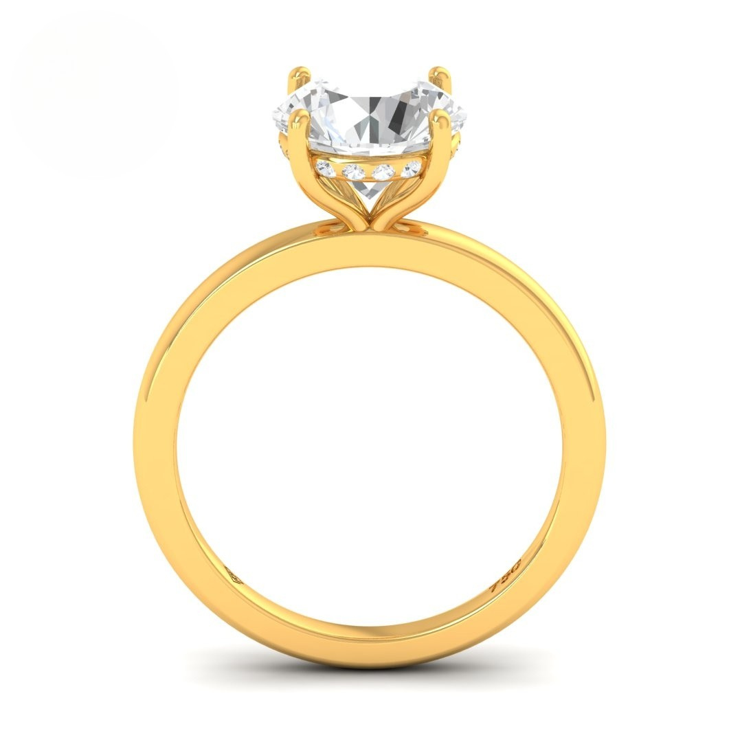 Léa Round Cut Diamond With Hidden Halo Engagement Ring