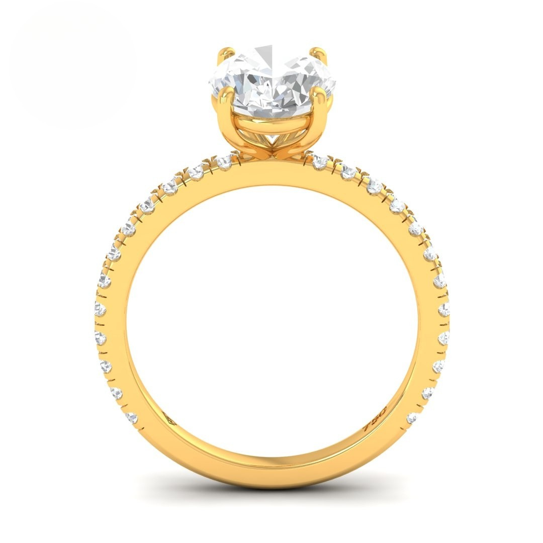 Abigail Oval With Diamond Band Engagement Ring