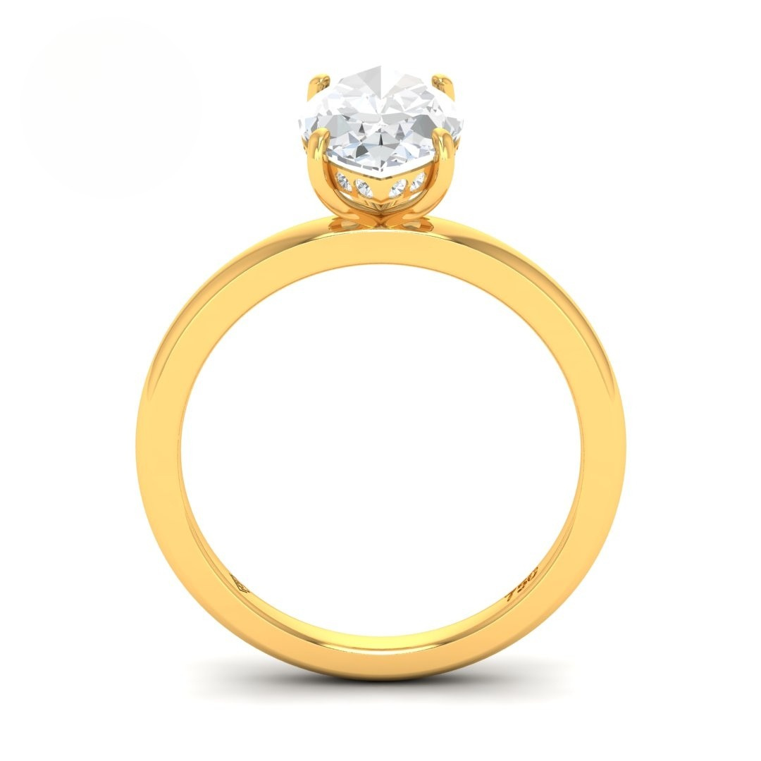 Léa Marquise Cut Diamond With Hidden Halo Engagement Ring