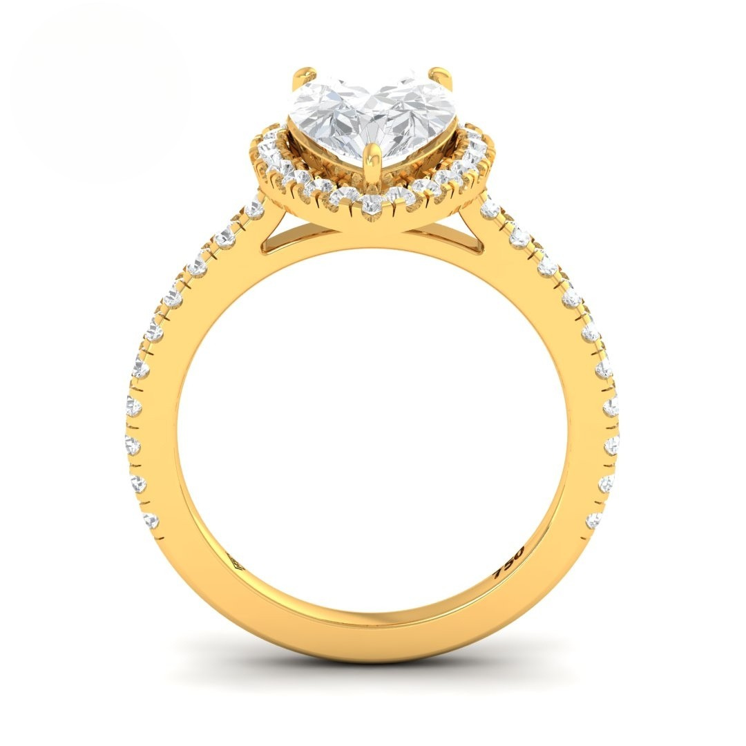 Bella Pear Cut Diamond Engagement Ring with Diamond Halo & Diamond Band