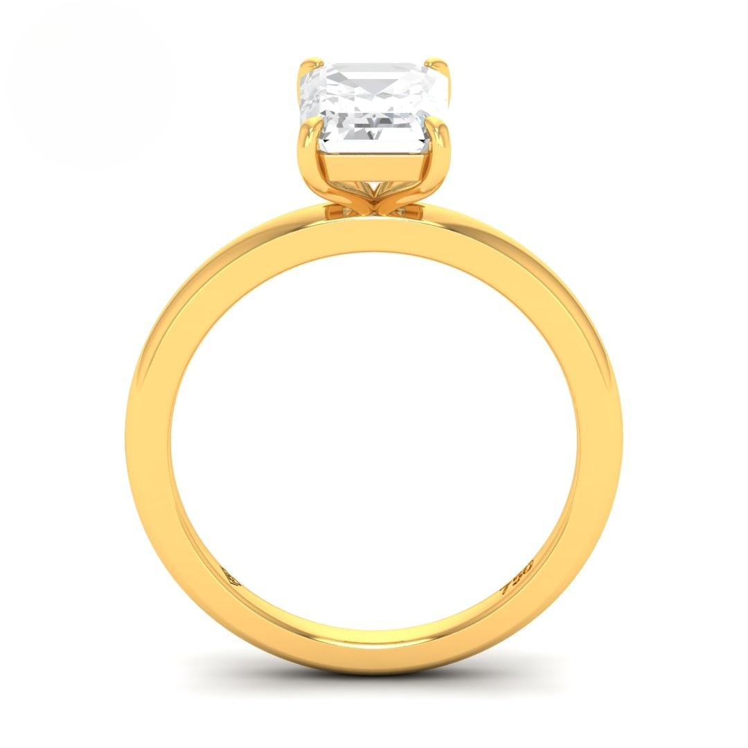 Noémie Solitaire Emerald Cut With Diamond Engagement Ring