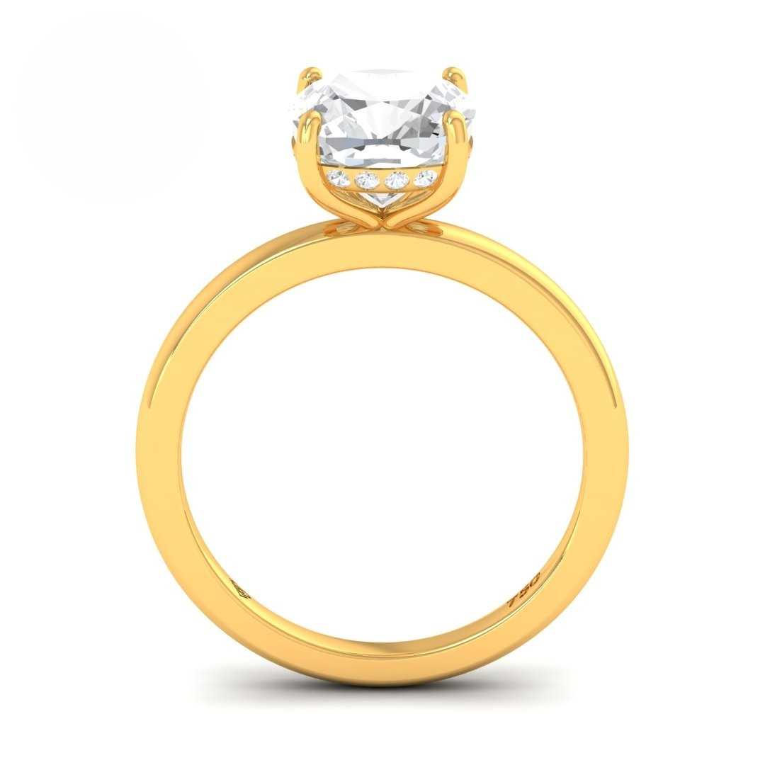Léa Cushion Cut Diamond With Hidden Halo Engagement Ring