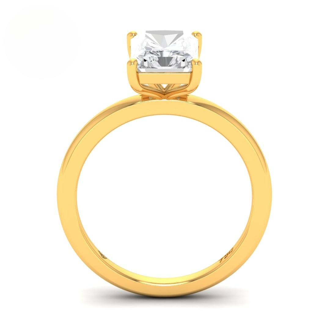 Noémie Solitaire Radiant Cut With Diamond Engagement Ring
