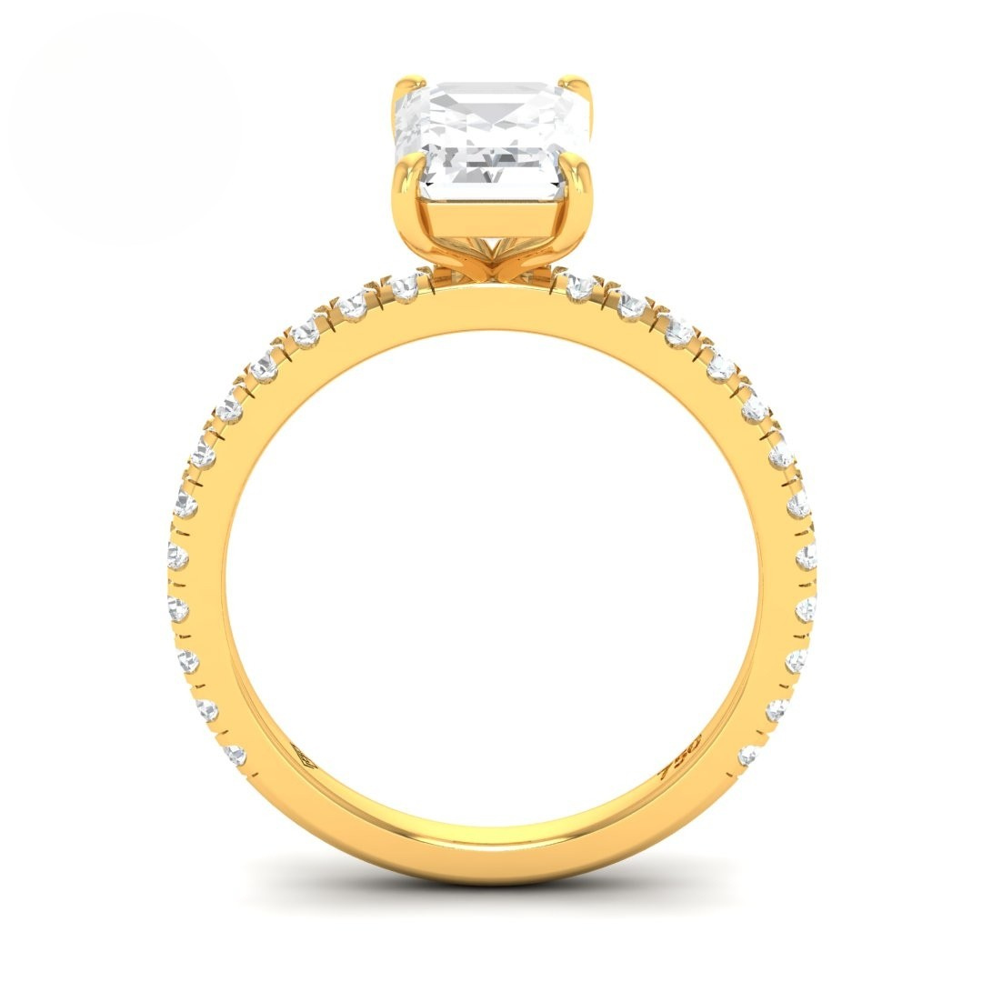 Abigail Emerald With Diamond Band Engagement Ring