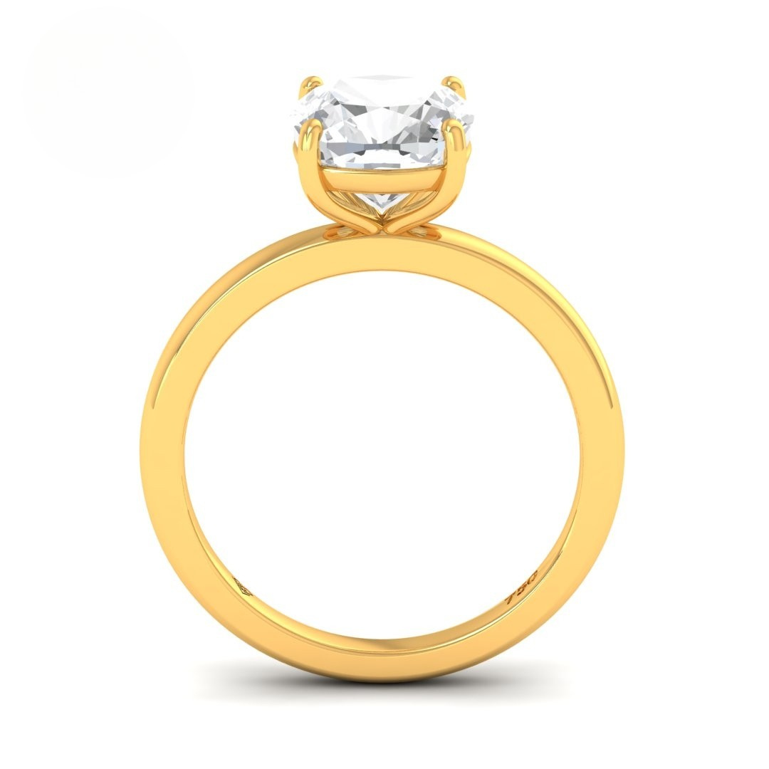 Noémie Solitaire Cushion Cut With Diamond Engagement Ring
