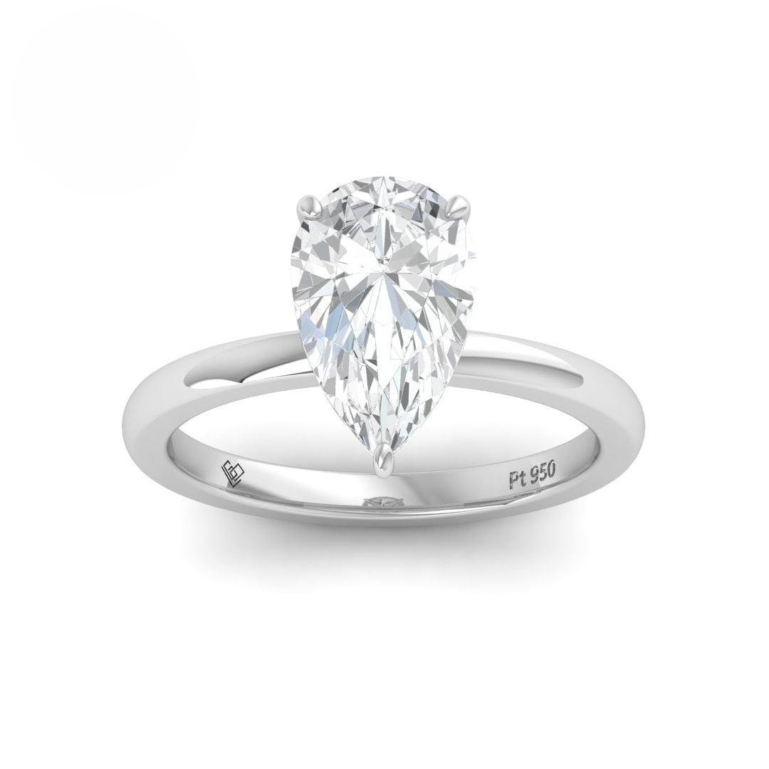 Léa Pear Cut Diamond With Hidden Halo Engagement Ring