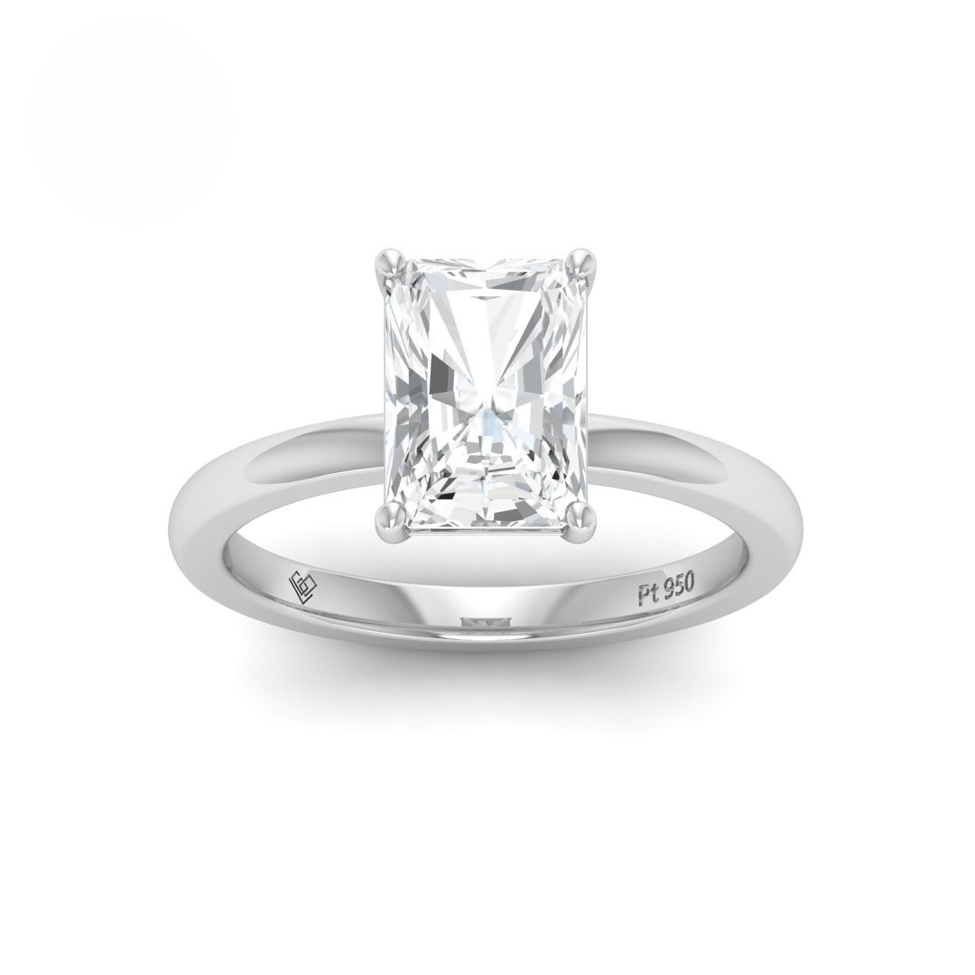 Noémie Solitaire Radiant Cut With Diamond Engagement Ring