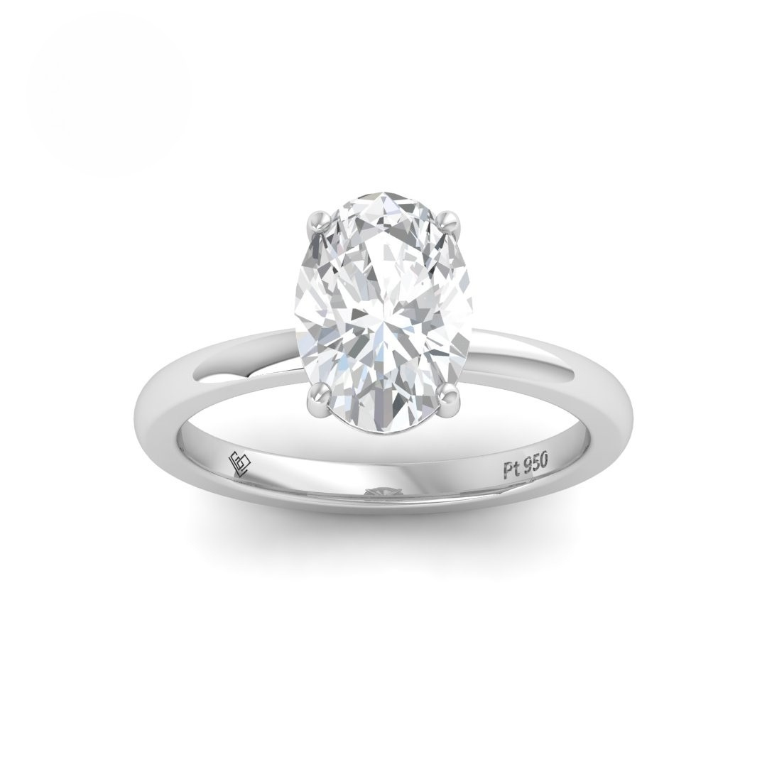 Léa Oval Cut Diamond With Hidden Halo Engagement Ring