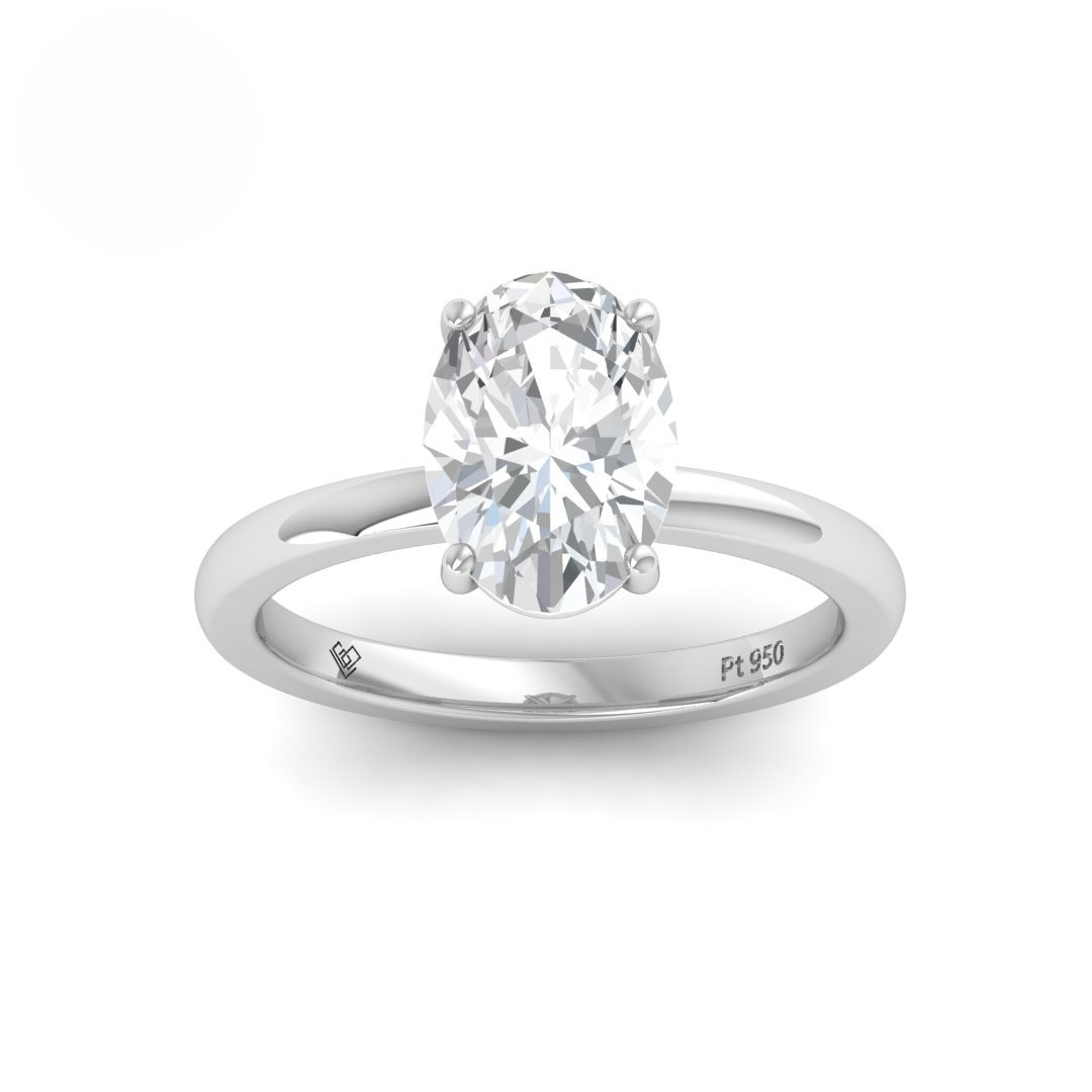 Noémie Solitaire Oval Cut With Diamond Engagement Ring
