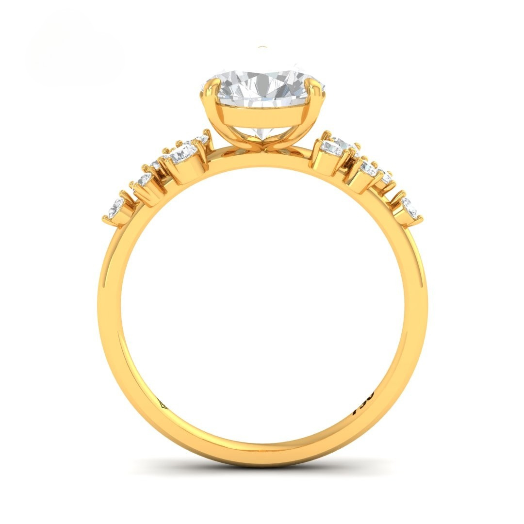 Layla Pear Cut Diamond Engagement Ring With Diamond Accent Band