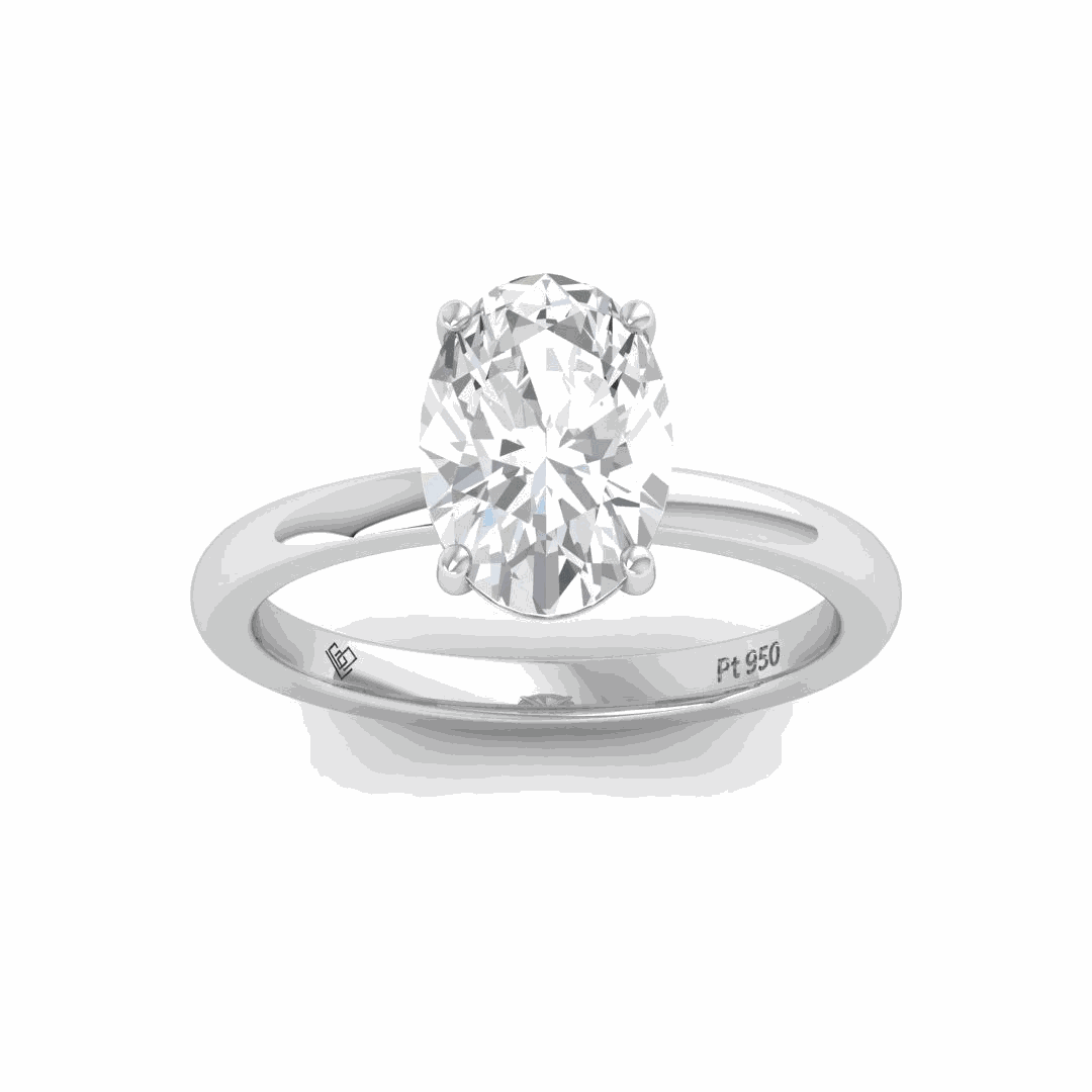 Léa Oval Cut Diamond With Hidden Halo Engagement Ring
