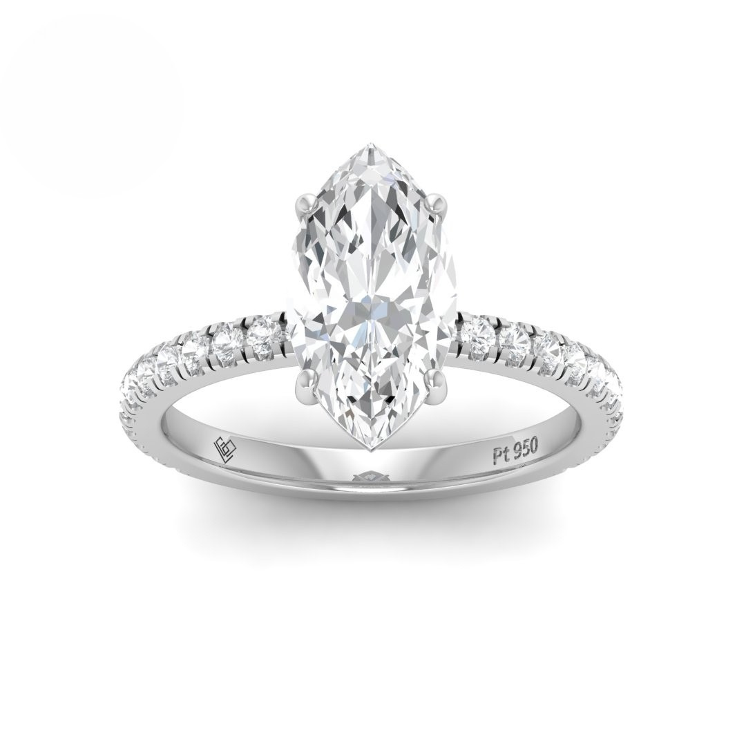 Abigail Marquise With Diamond Band Engagement Ring