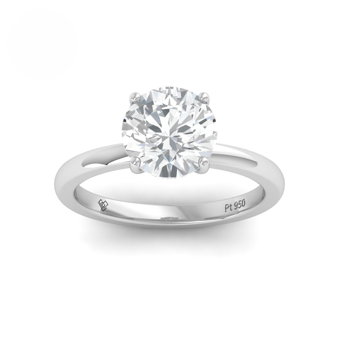 Léa Round Cut Diamond With Hidden Halo Engagement Ring