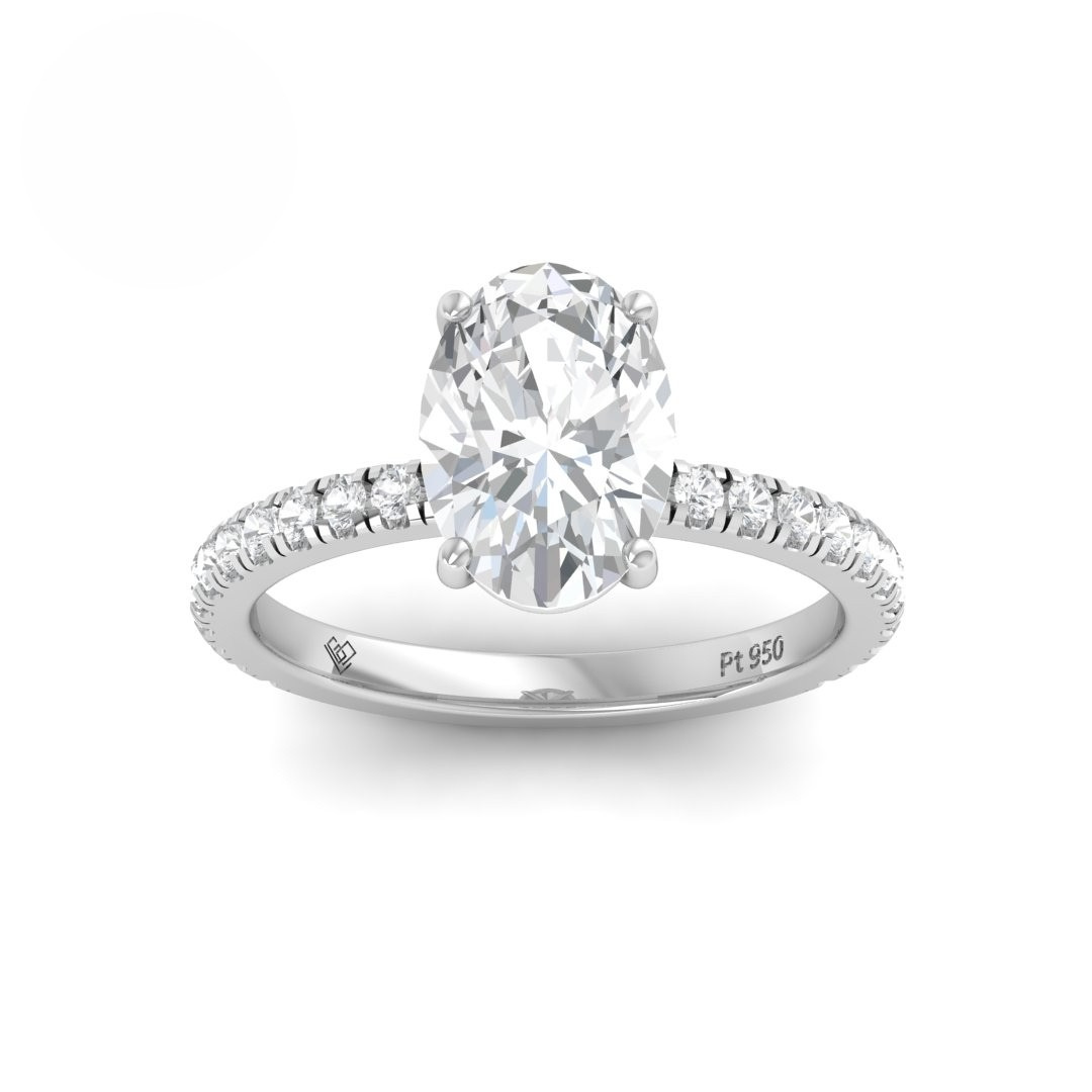 Abigail Oval With Diamond Band Engagement Ring