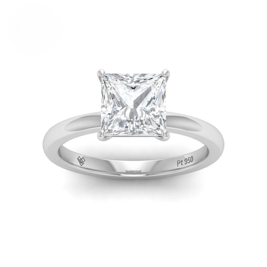 Noémie Solitaire Princess Cut With Diamond Engagement Ring