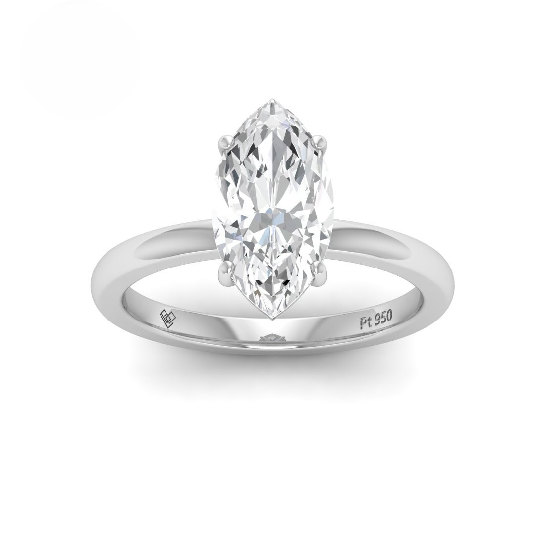 Noémie Solitaire Marquise Cut With Diamond Ring