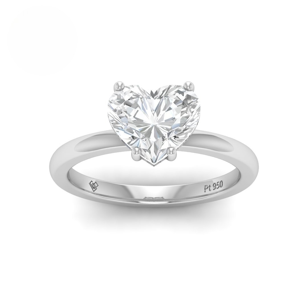 Léa Heart Cut Diamond With Hidden Halo Engagement Ring