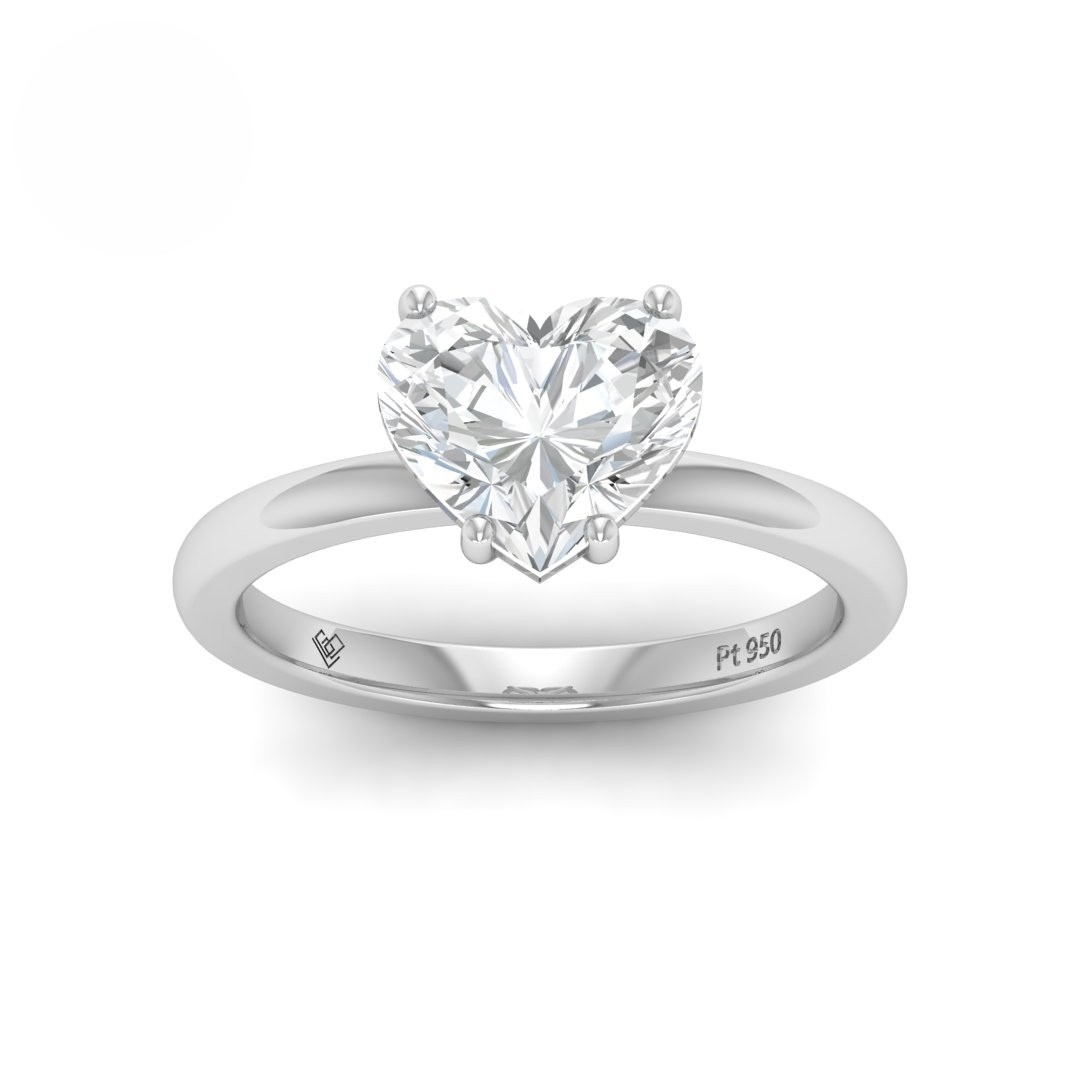 Noémie Solitaire Heart Cut With Diamond Engagement Ring