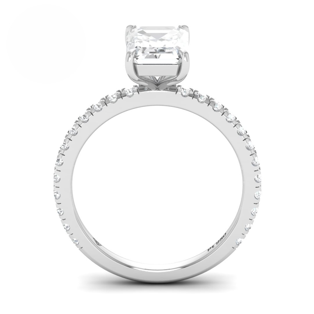 Abigail Emerald With Diamond Band Engagement Ring