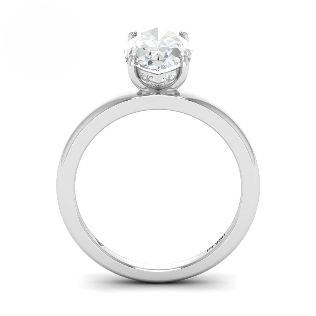 Léa Marquise Cut Diamond With Hidden Halo Engagement Ring