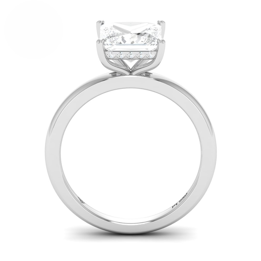 Léa Princess Cut Diamond With Hidden Halo Engagement Ring