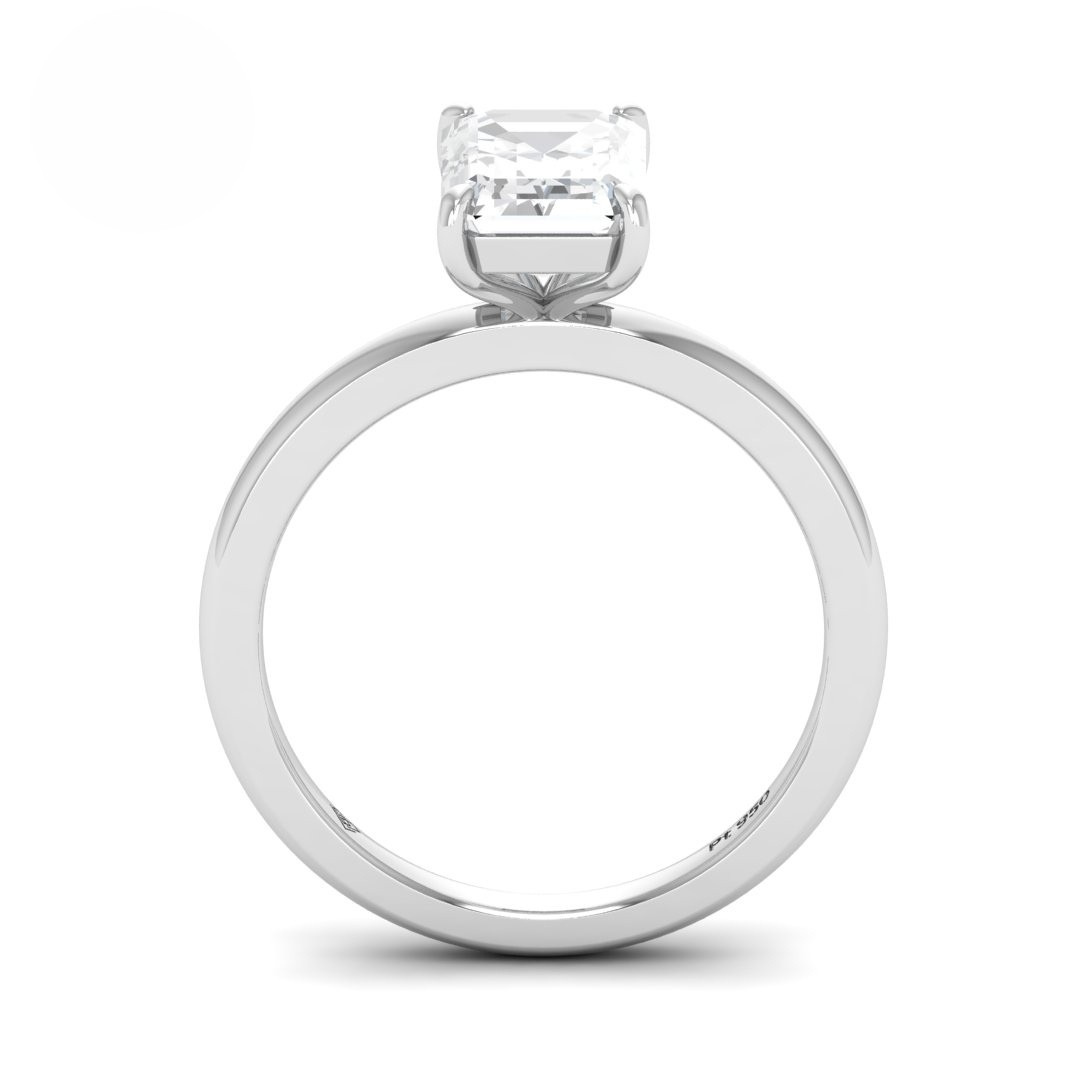Noémie Solitaire Emerald Cut With Diamond Engagement Ring