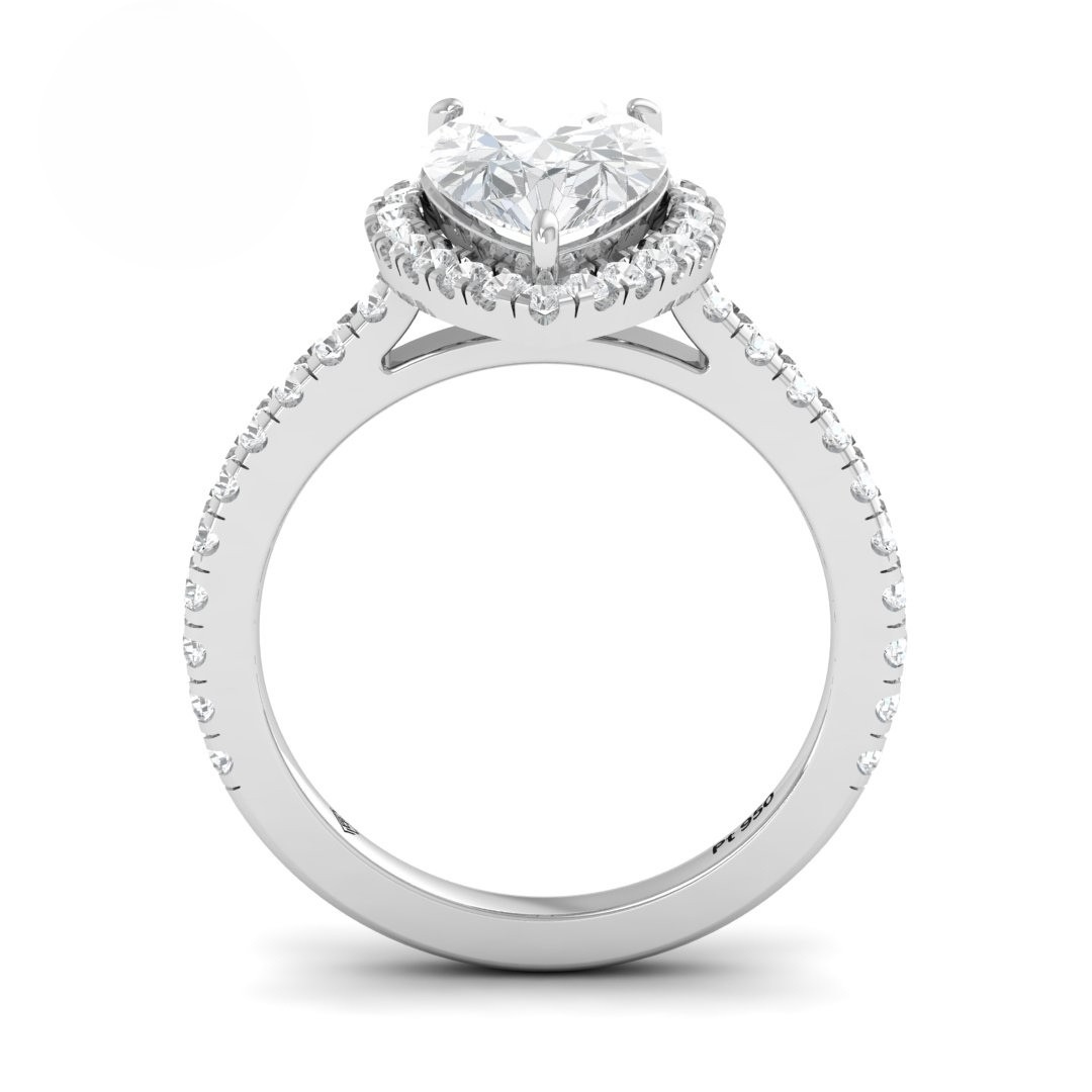 Bella Pear Cut Diamond Engagement Ring with Diamond Halo & Diamond Band