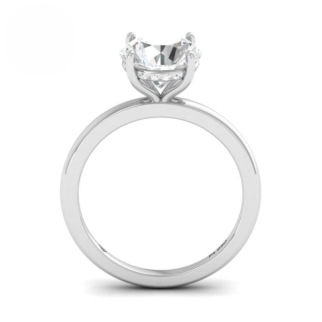 Léa Round Cut Diamond With Hidden Halo Engagement Ring