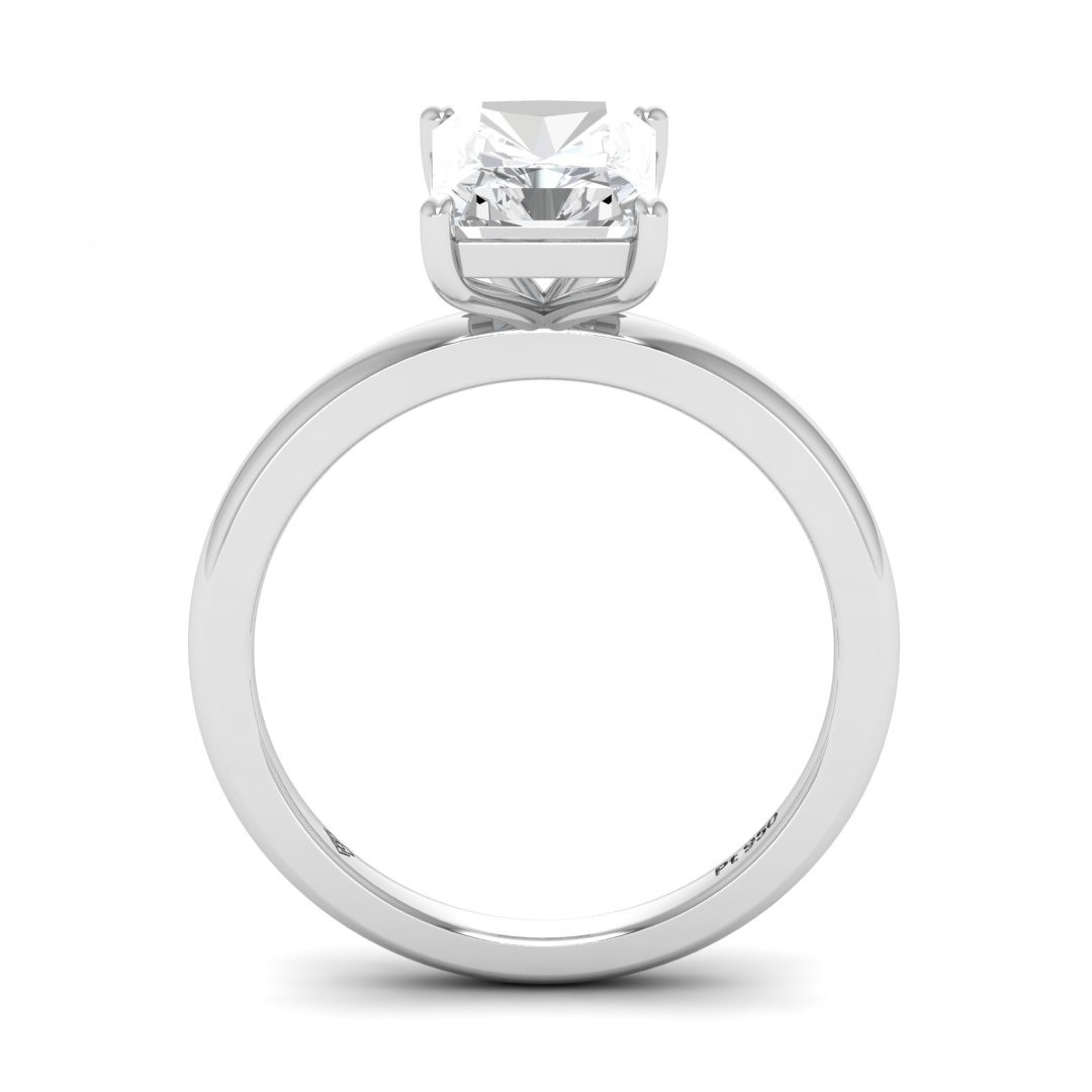 Noémie Solitaire Radiant Cut With Diamond Engagement Ring