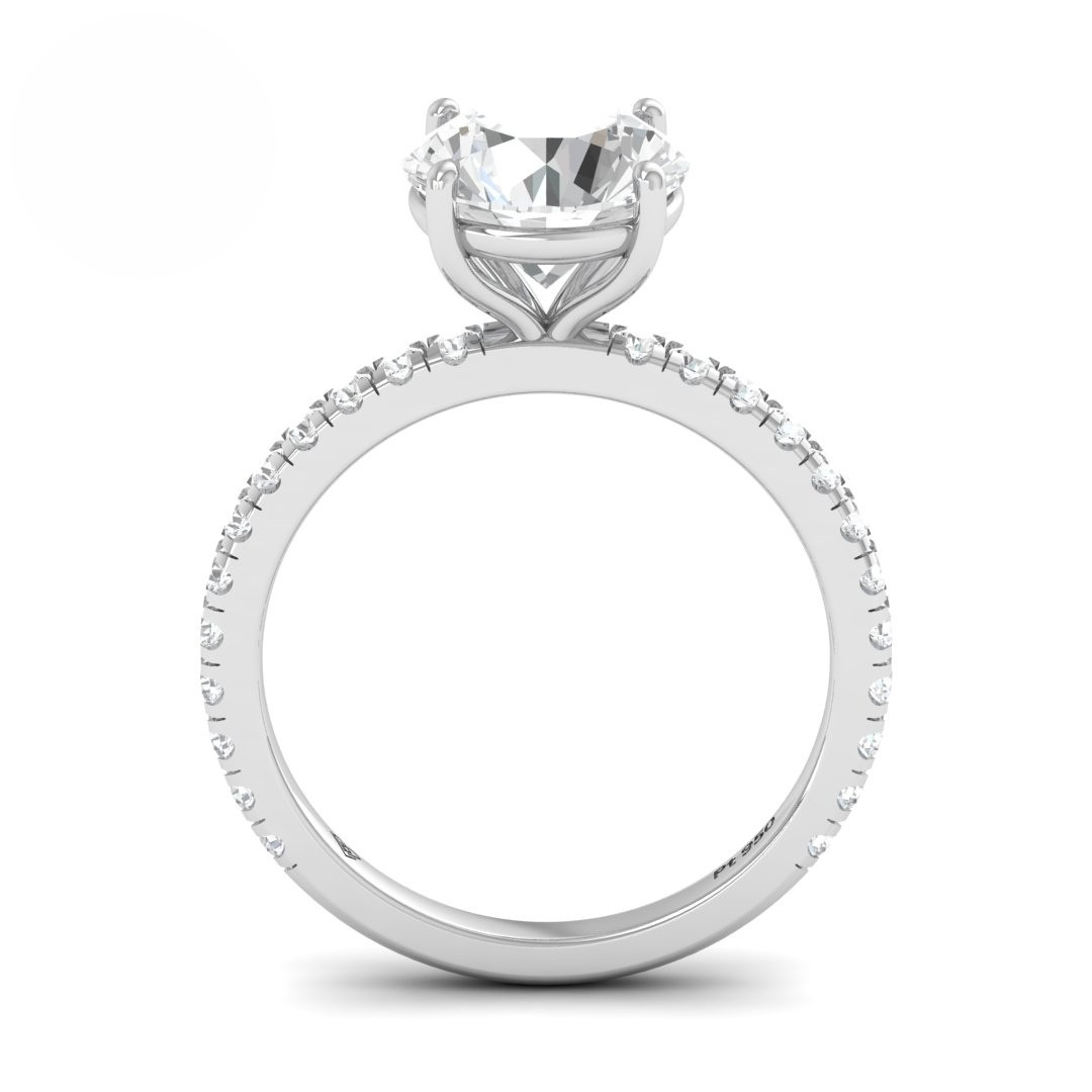 Abigail Round With Diamond Band Engagement Ring