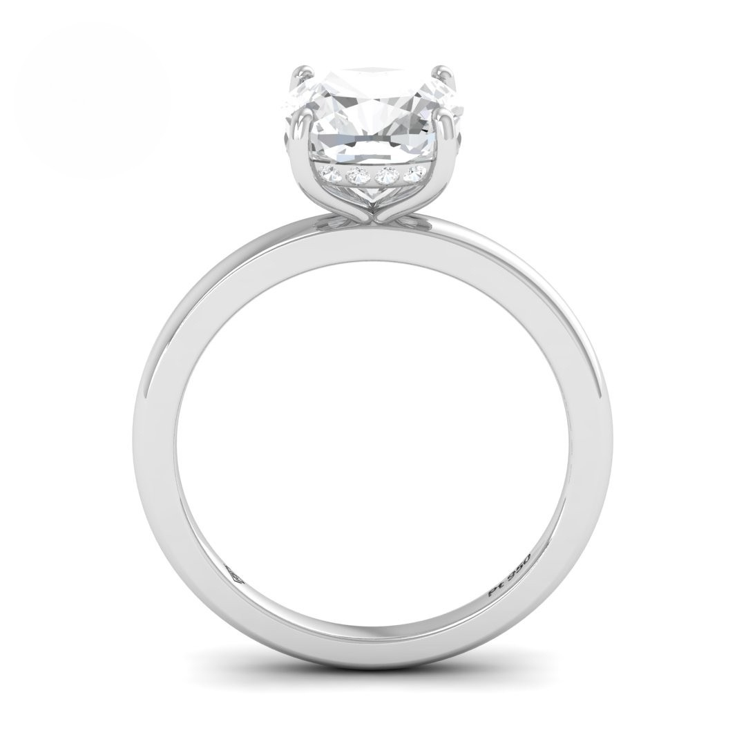 Léa Cushion Cut Diamond With Hidden Halo Engagement Ring
