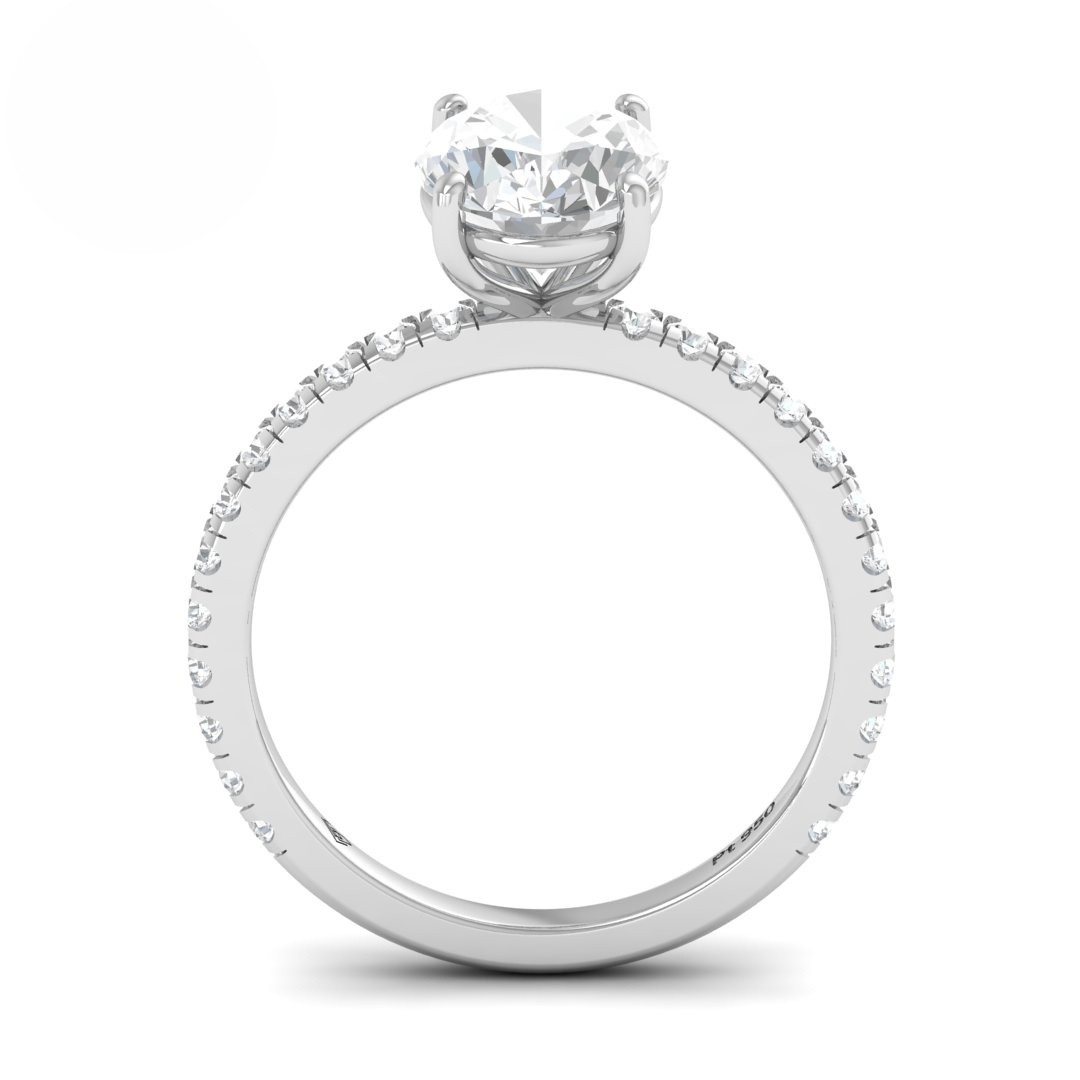 Abigail Oval With Diamond Band Engagement Ring