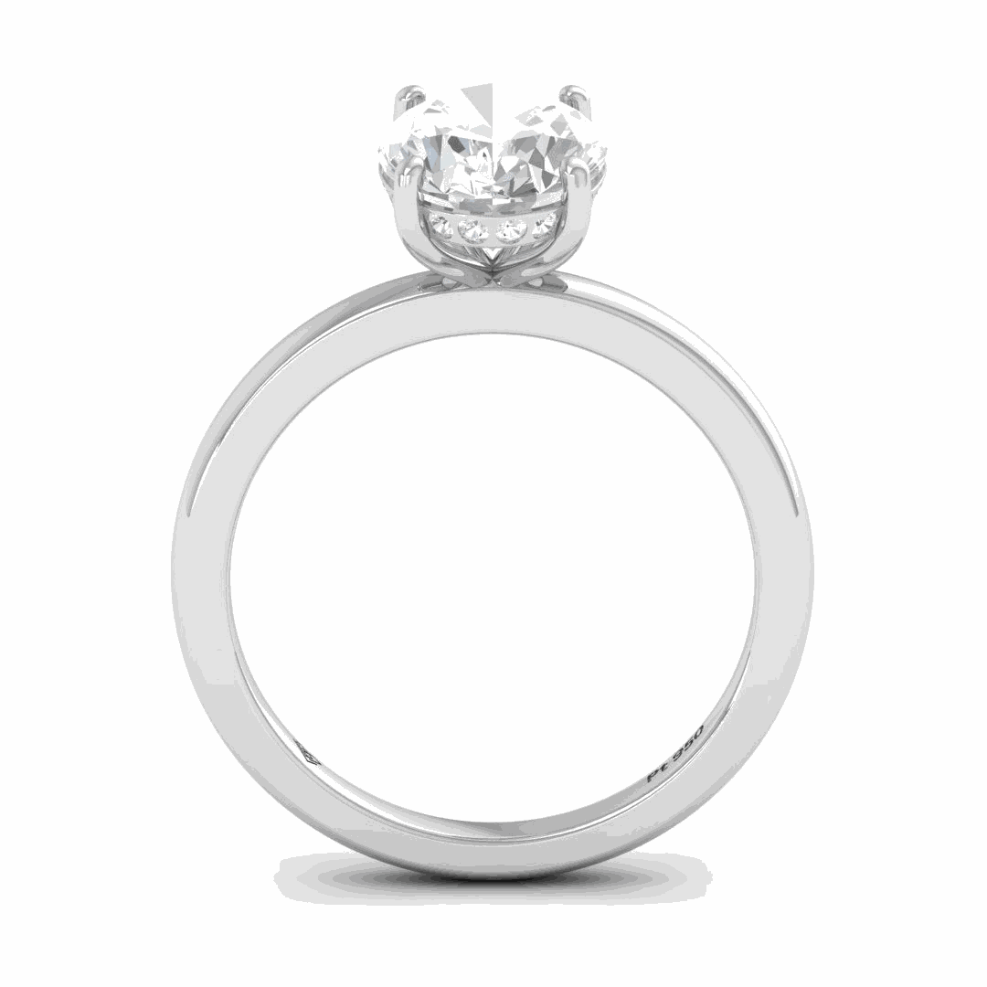 Léa Oval Cut Diamond With Hidden Halo Engagement Ring